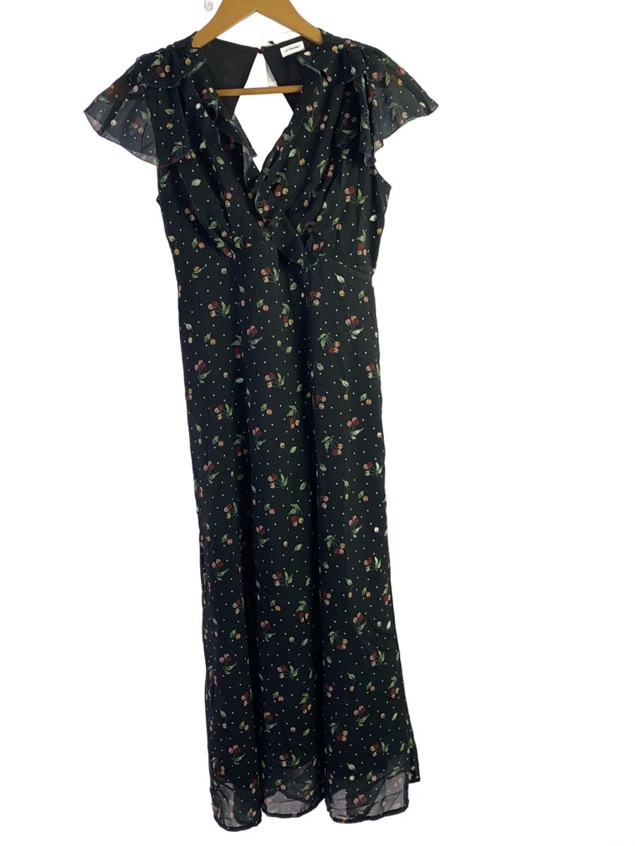 【中古】Lily Brown◆ノースリーブ衣装/ポリエステル/BLK/総柄/25SS/ヴィンテージプリントシフォンワンピー?//【レディース御召しもの】