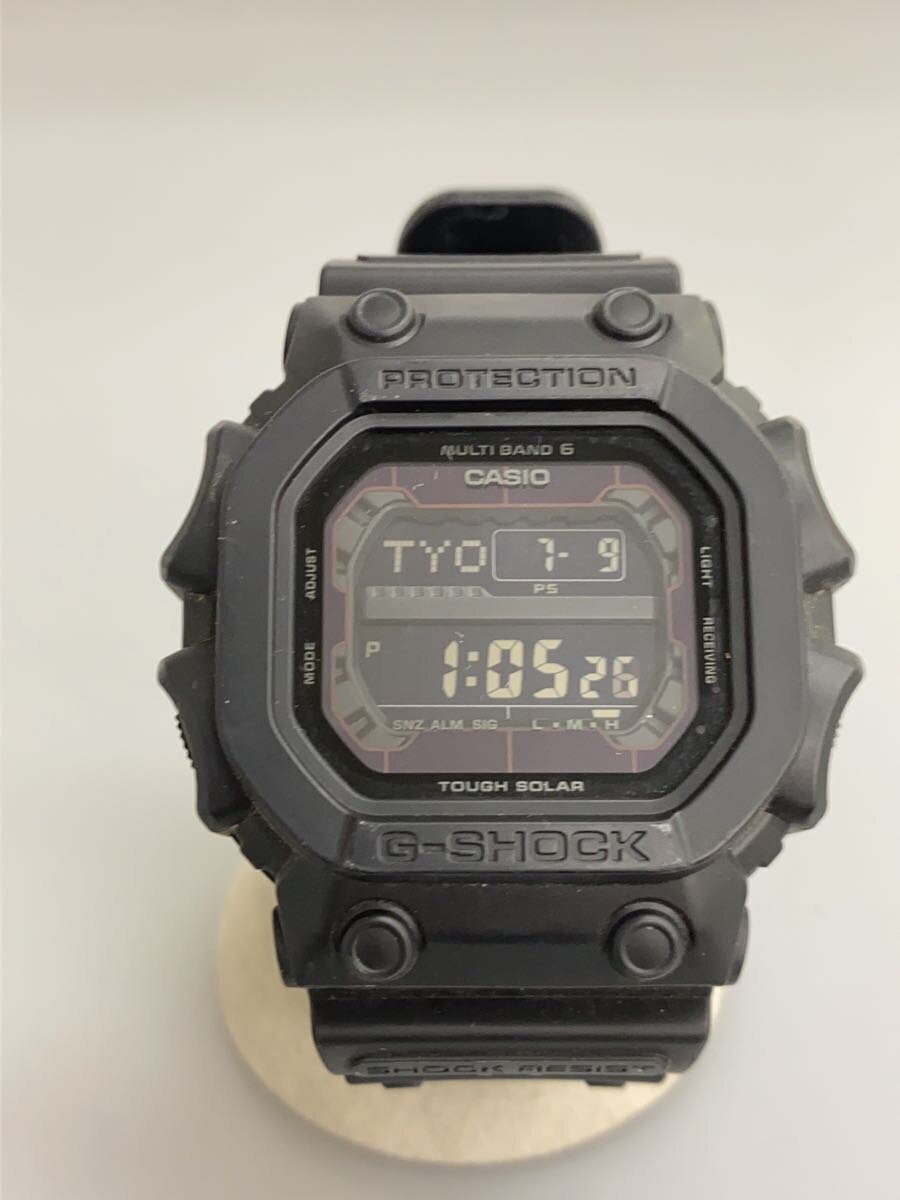 【中古】CASIO◆ソーラーウオッチ・G-SHOCK/デジタル/天然ゴム/BLK/BLK【服飾雑貨他】