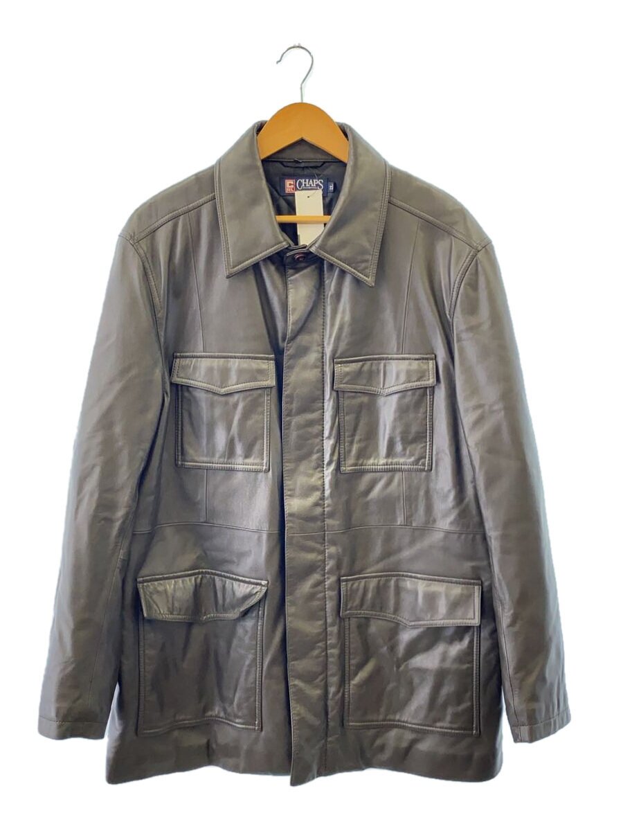 【中古】CHAPS RALPH LAUREN◆なめし革上衣・上衣/羊革/BRW/無地【メンズウェア】