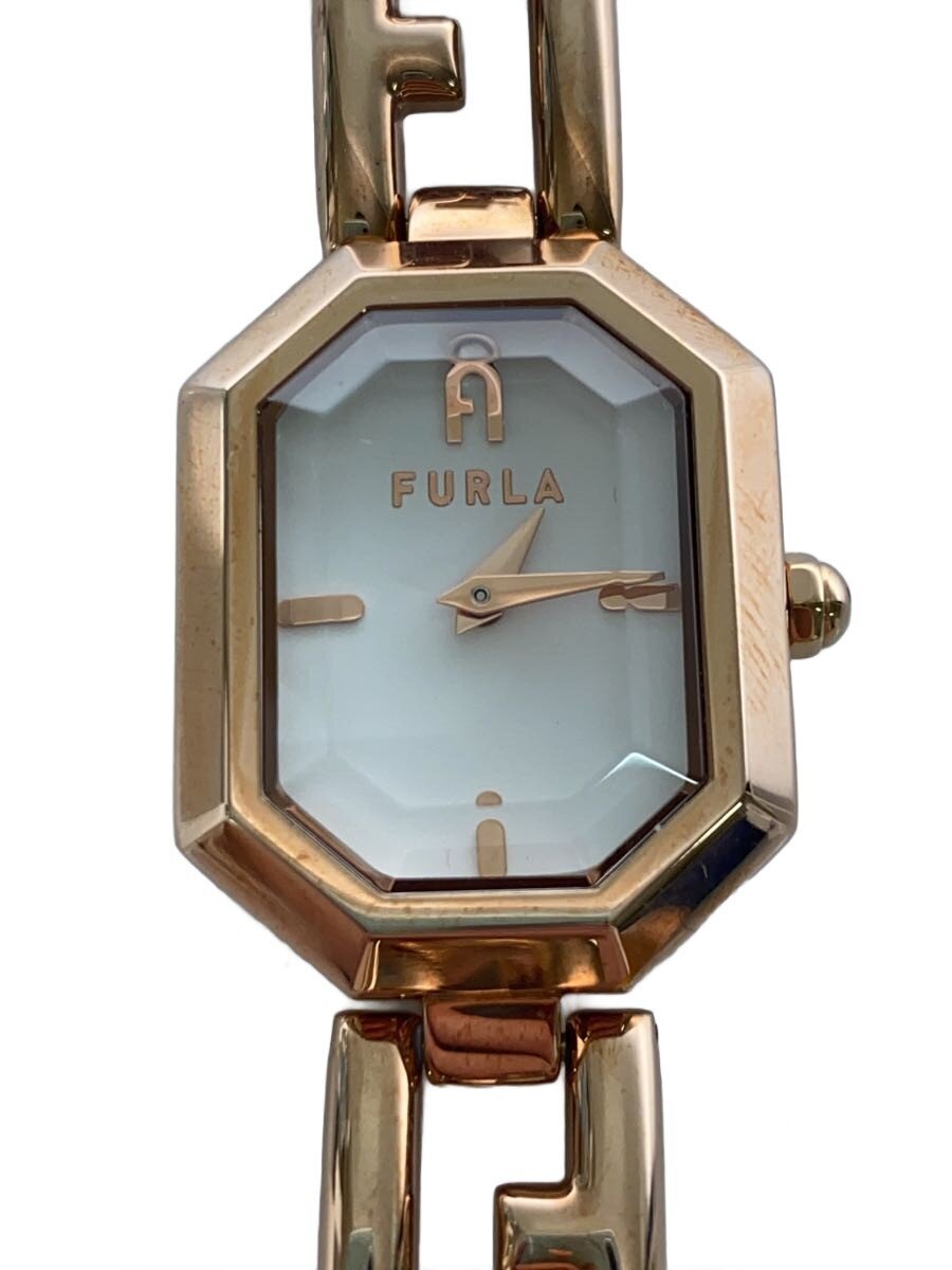 【中古】FURLA◆クォーツ腕時計/アナログ/レザー/WHT/PNK/WW00044005L3【服飾雑貨他】|2nd STREET 店