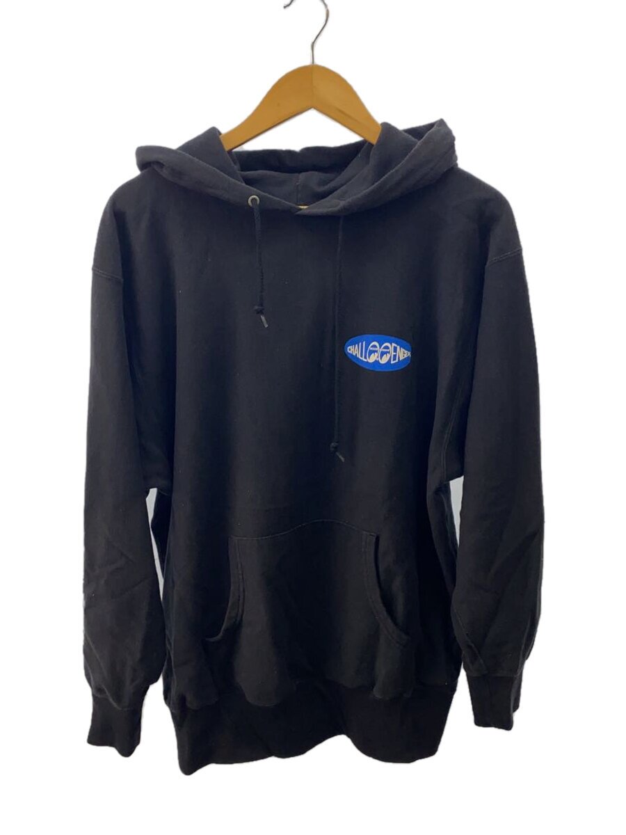 【中古】CHALLENGER◆ティーシャツパーカー/M/綿織物/BLK/CLG-MOON 023-101/両面刷り上げる【メンズウェア】