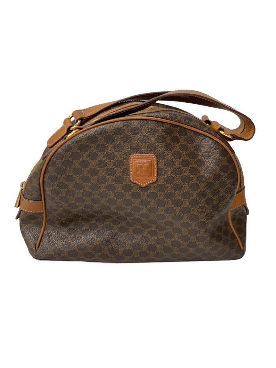 【中古】CELINE◆マカダム/二分の一お月さま/ハンドバック/BRW/総柄/擦れ・汚れ有//【御徒面子】