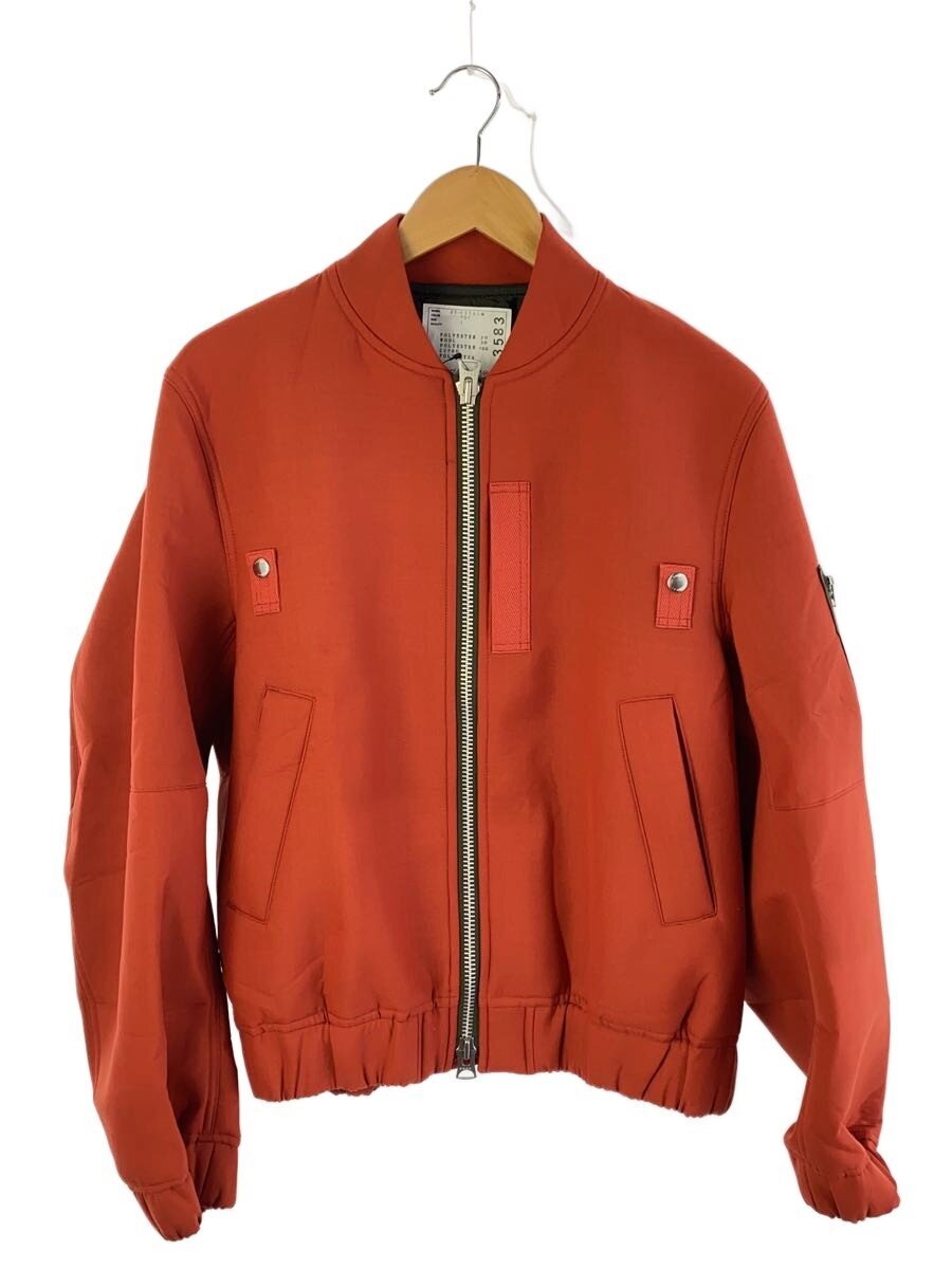 【中古】sacai◆25SS/Suiting Bonding Blouson/上衣/1/ポリエステル/ORN/25-03583M【メンズウェア】