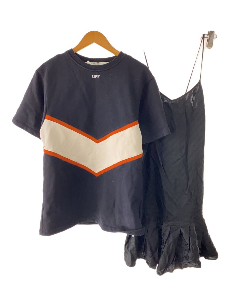 【中古】OFF-WHITE◆プルオーバーキャミワンピセット/セットアップ/40/綿織物/BLK/OWDB172E19F3013【レディース御召しもの】