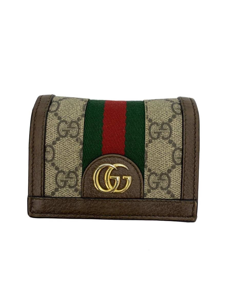 【中古】GUCCI◆2つ折り札入れ/PVC/BRW/総柄/レディース/523155・0416【服飾雑貨他】