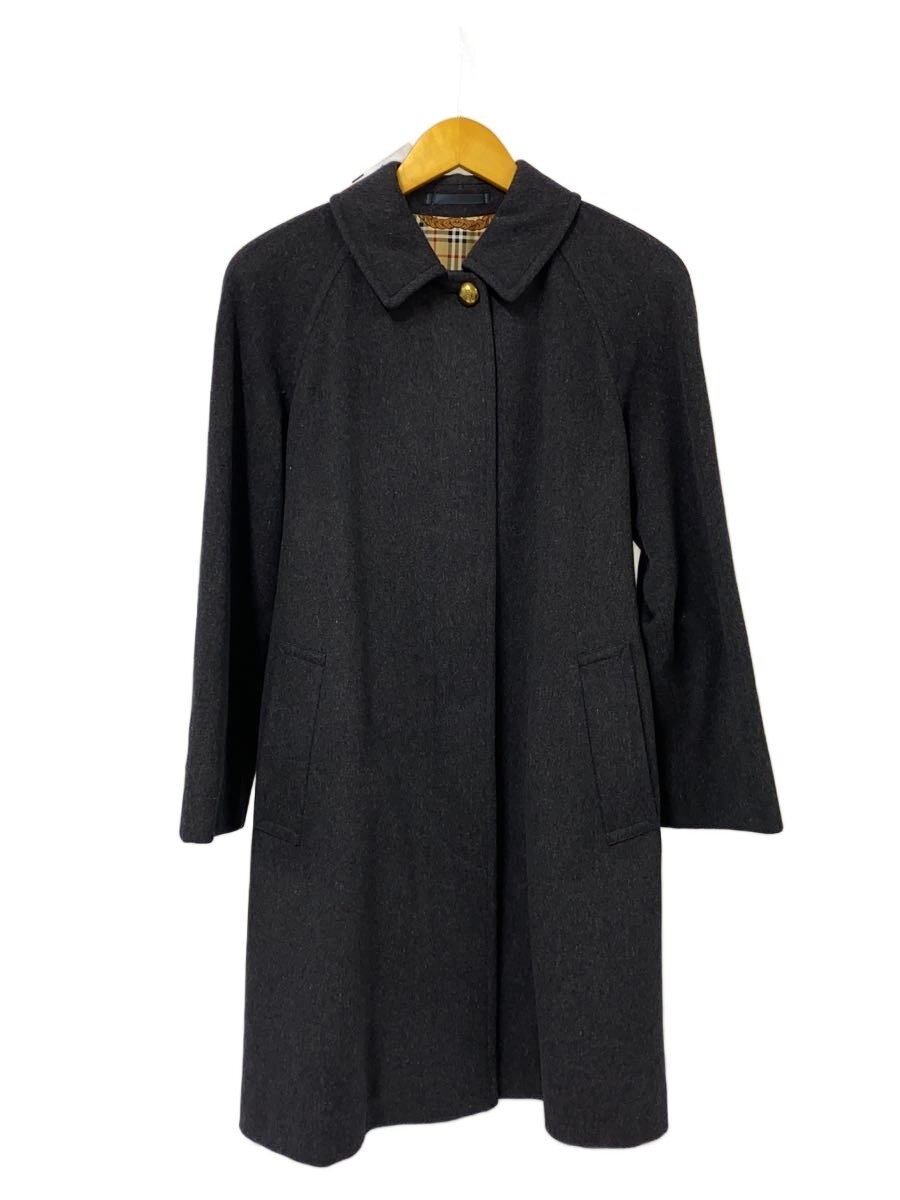 【中古】BURBERRYS◆厚地の外套/7AR/絨毛/GRY/FTA48-828-08/紺曳き船/裏地えり巻き柄【レディース御召しもの】