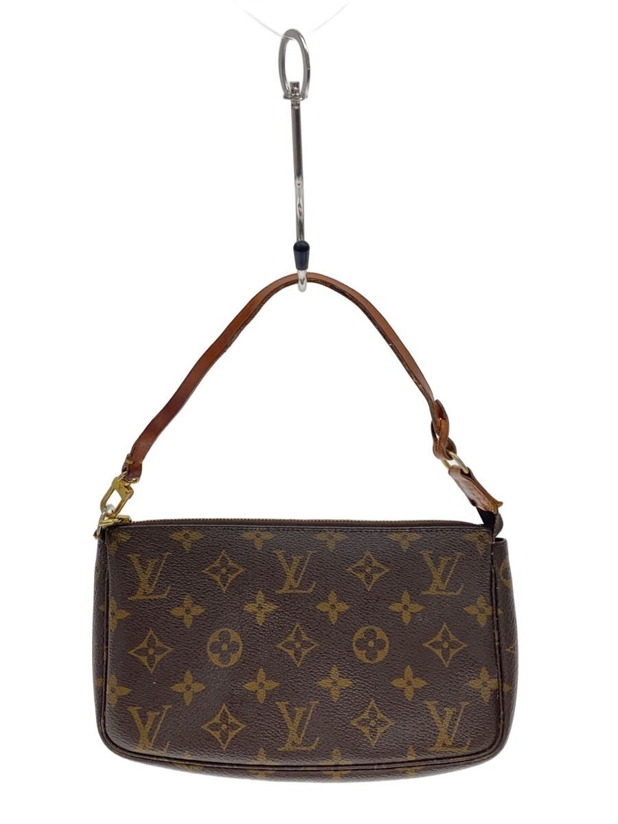 【中古】LOUIS VUITTON◆1)ポシェット・アクセソワール_モノグラム・帆布/PVC/BRW【御徒面子】