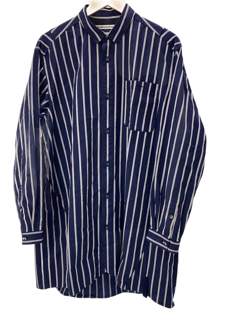 【中古】WHITE MOUNTAINEERING◆長袖プルオーバー/2/綿織物/NVY/縞模様/WM2173107【メンズウェア】