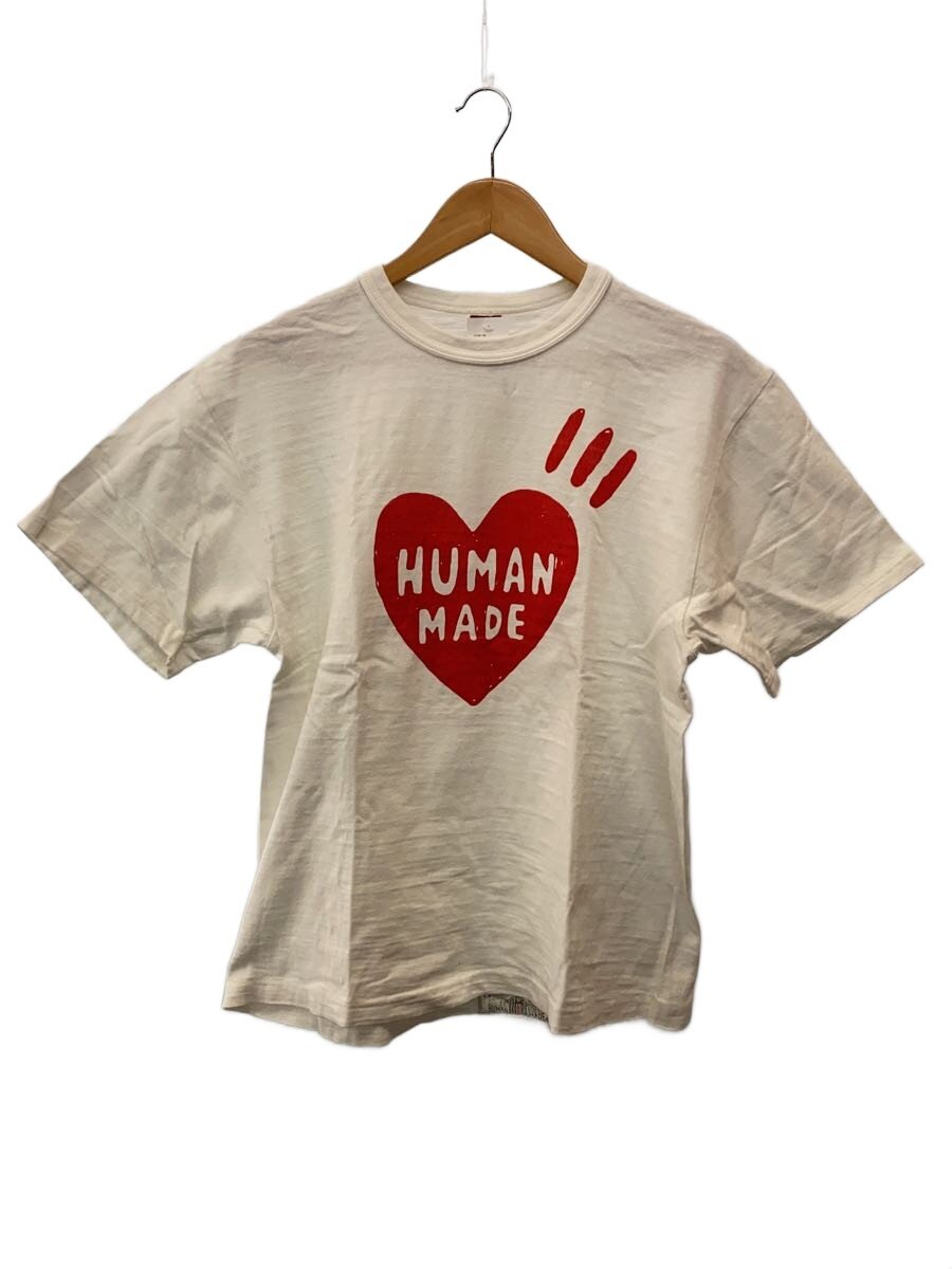 【中古】HUMAN MADE◆ハート型ロゴタイプ/プルオーバー/L/綿織物/白いこと【メンズウェア】