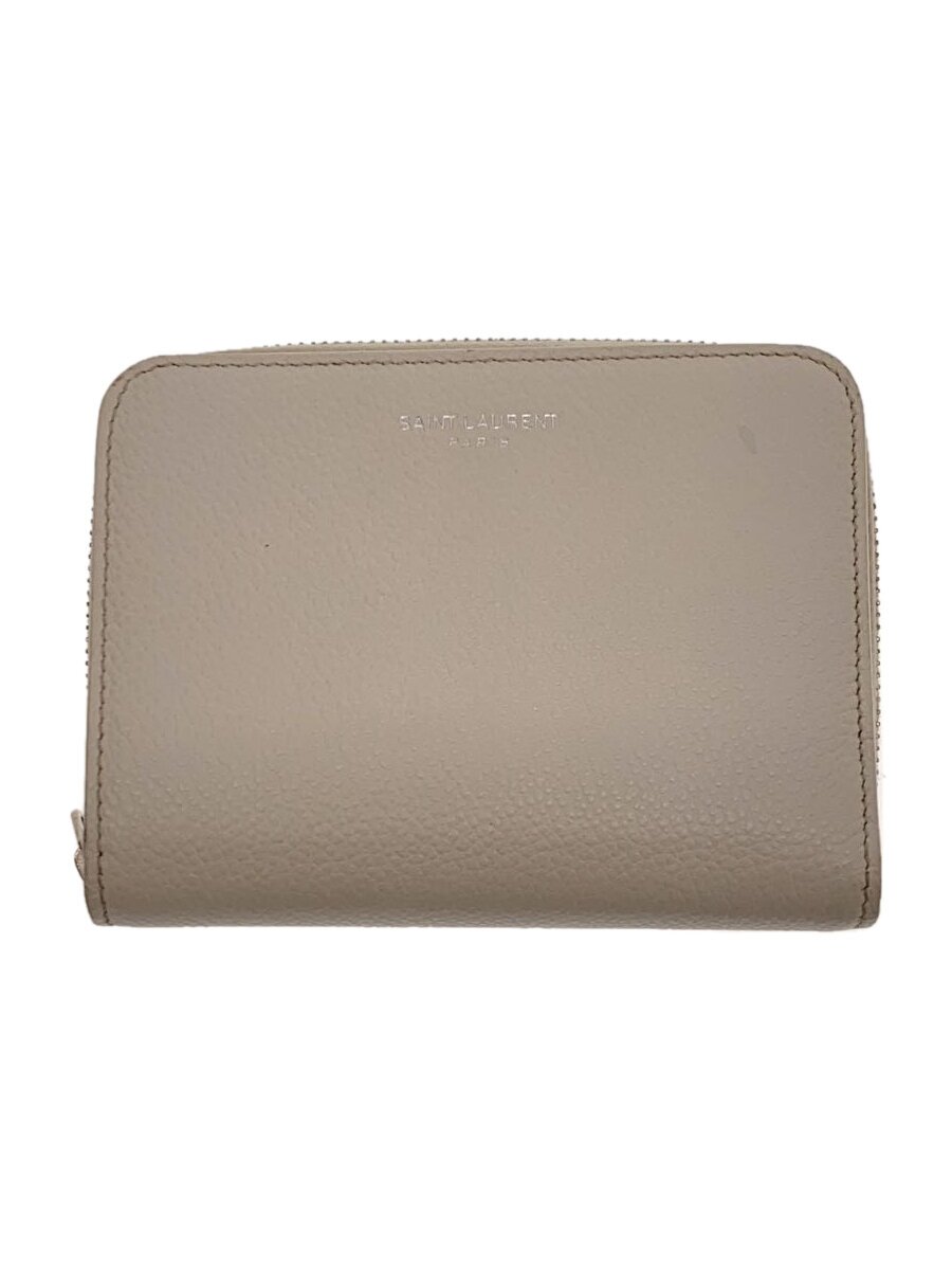 【中古】SAINT LAURENT◆2つ折り財布/レザー/BEG/無地/レディース【服飾雑貨他】｜2ｎｄ STREET 店