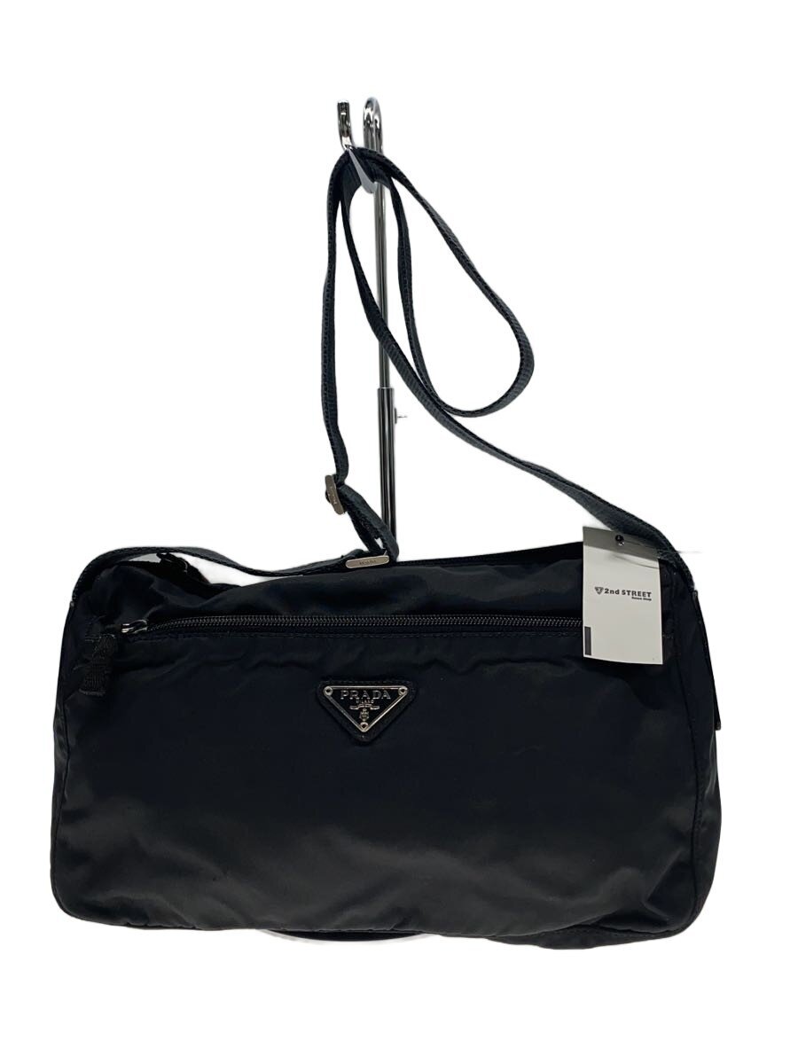 【中古】PRADA◆ショルダーバッグ/ナイロン/BLK/135//【御徒面子】