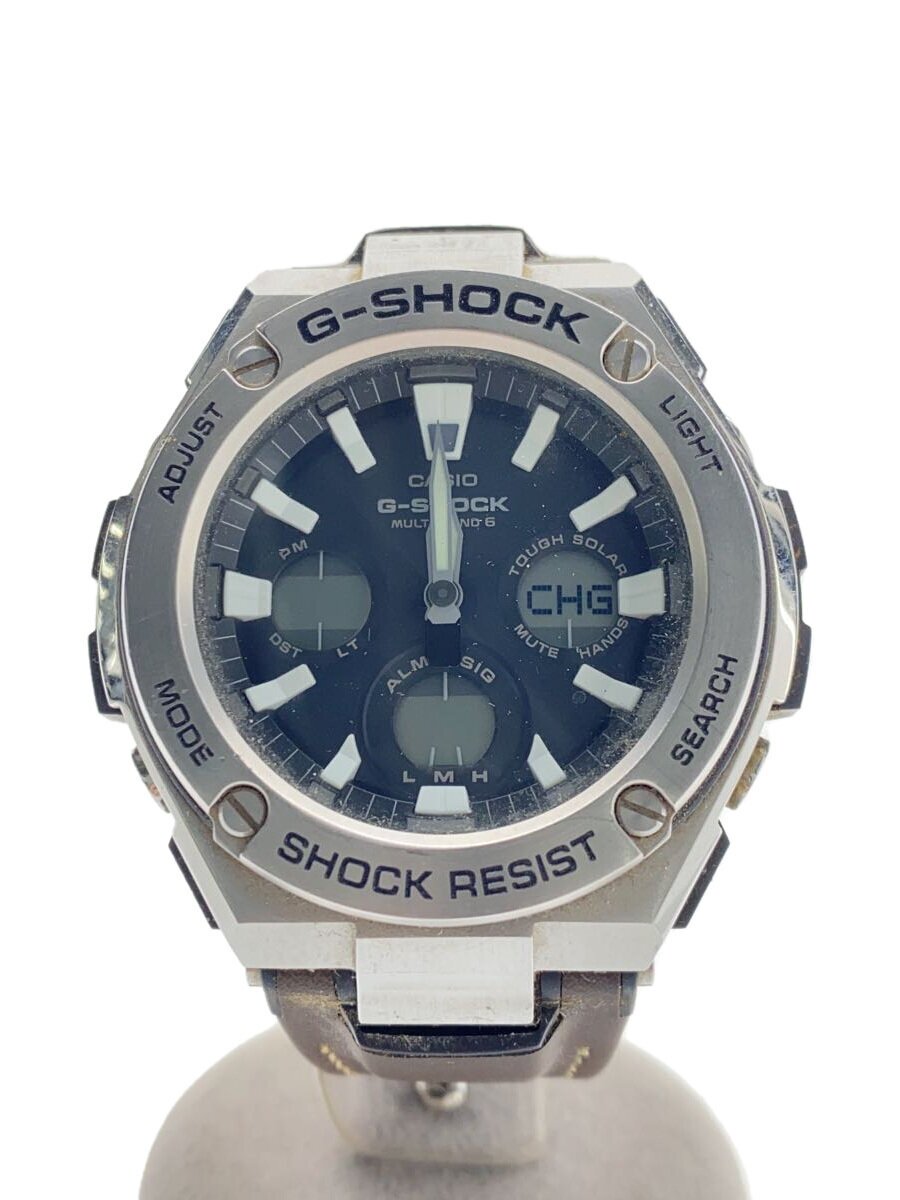 【中古】CASIO◆ソーラーウオッチ・G-SHOCK/デジアナ/BLK/BRW//【服飾雑貨他】
