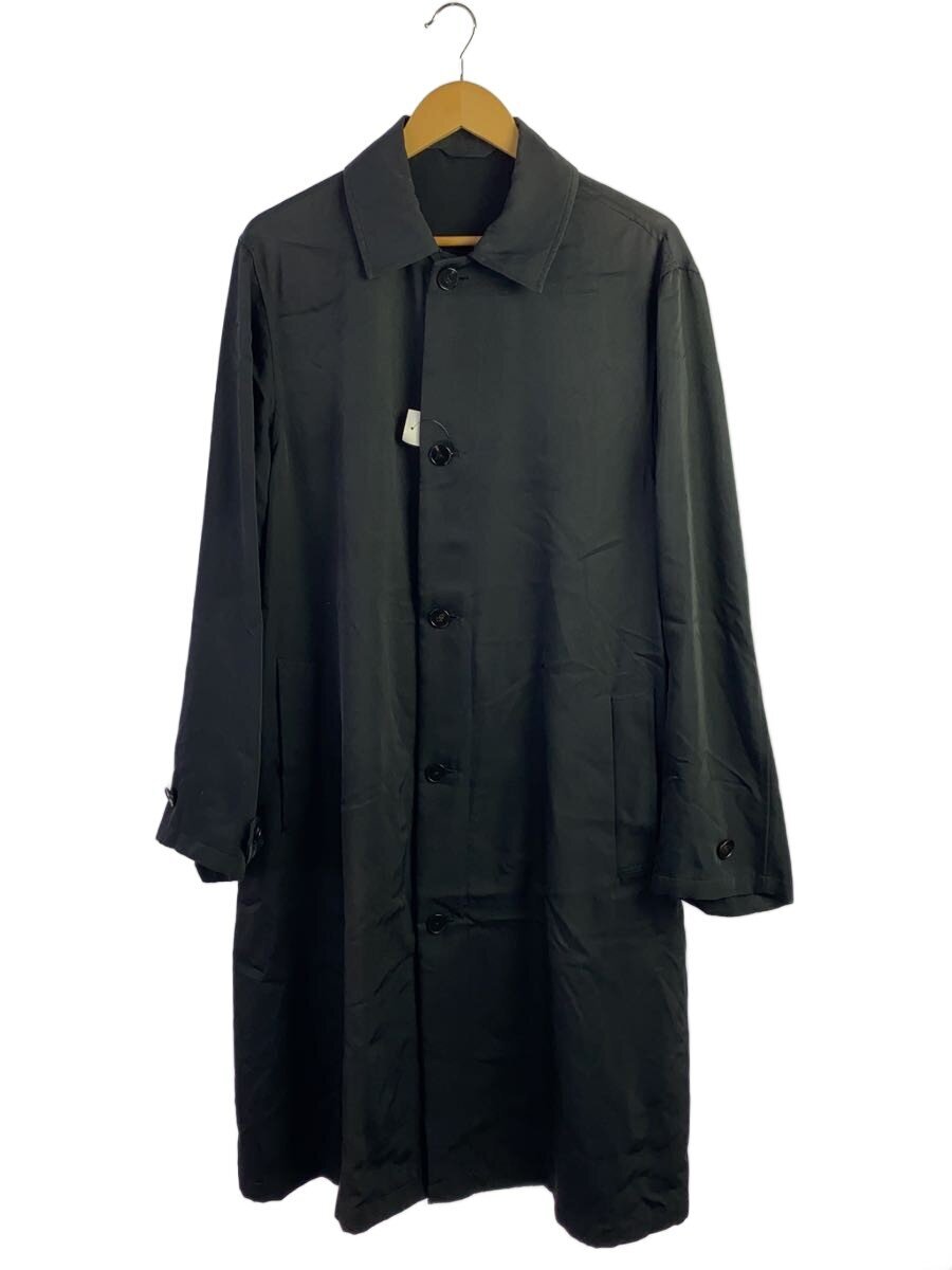 【中古】JIL SANDER◆ステンカラー厚地の外套/44/人絹/BLK/無地/JSMP471131//【メンズウェア】
