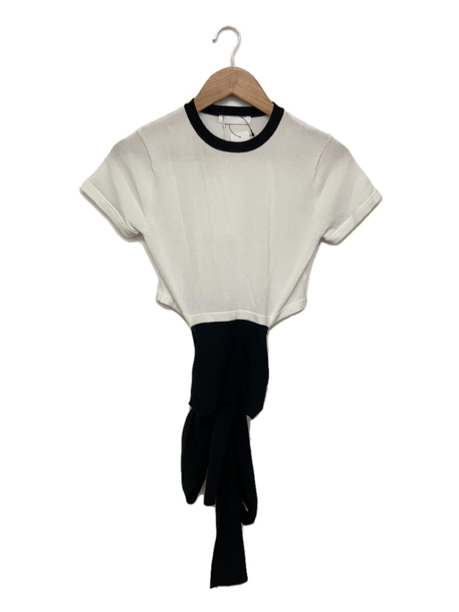【中古】KAYLE/COTTON BACK RIBBON KNIT TEE/半袖カットソー/FREE/K-1502【レディース御召しもの】