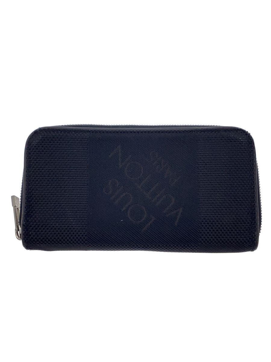 【中古】LOUIS VUITTON◆ポルト・フォイユ・ロン・ジッペ_ダミエ・ジェアン/ナイロン/BLK/メンズ//【服飾雑貨他】