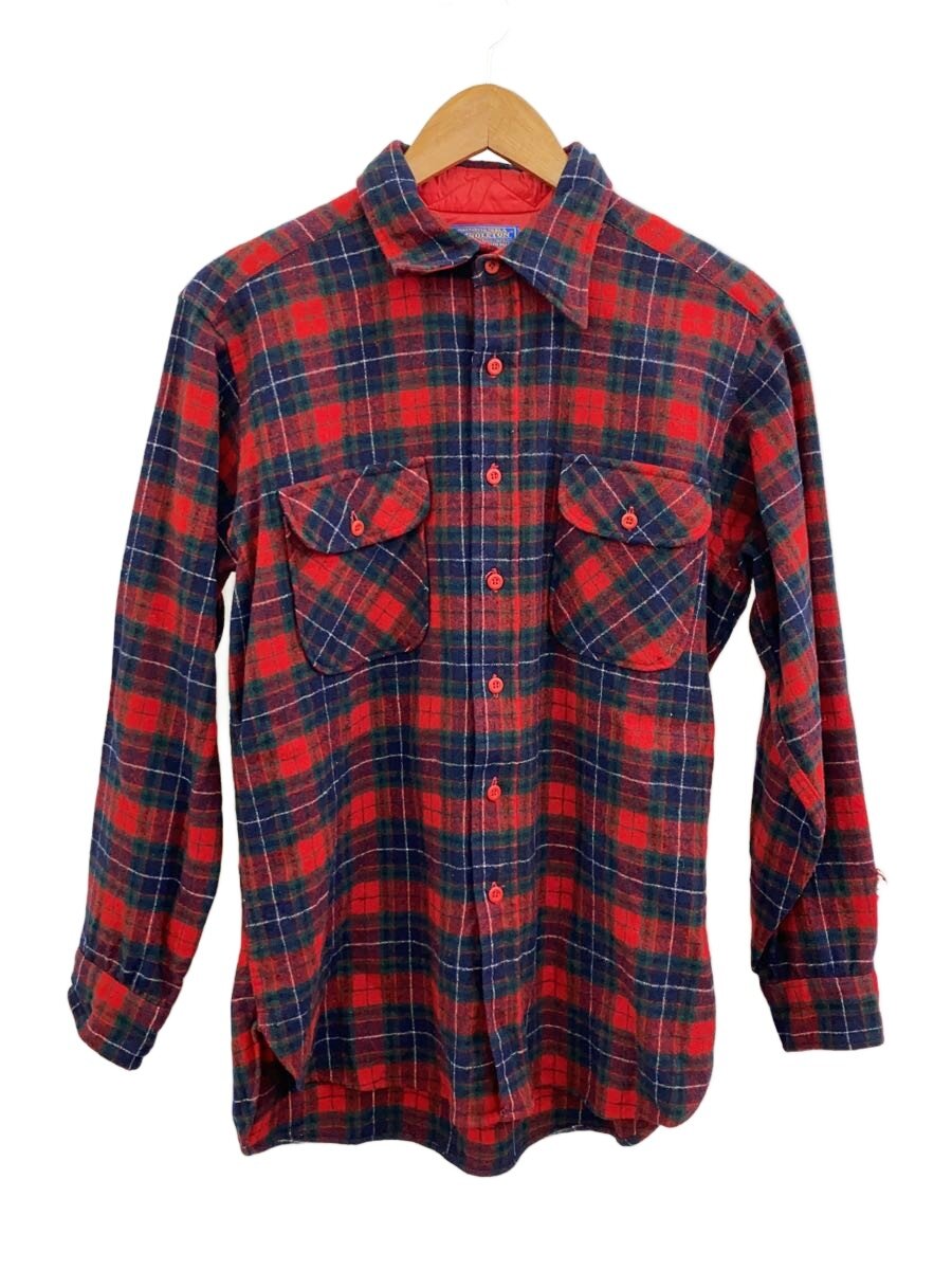 【中古】PENDLETON◆長袖ティーシャツ/L/羊毛/赤いこと/読み合わせる/70S/USA製【メンズウェア】