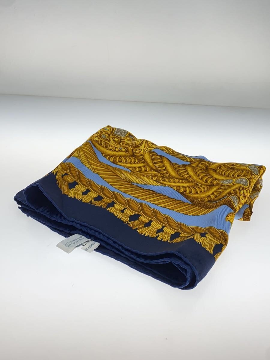 【中古】Christian Dior◆えり巻き/地絹/BLU/レディース【服飾雑貨他】