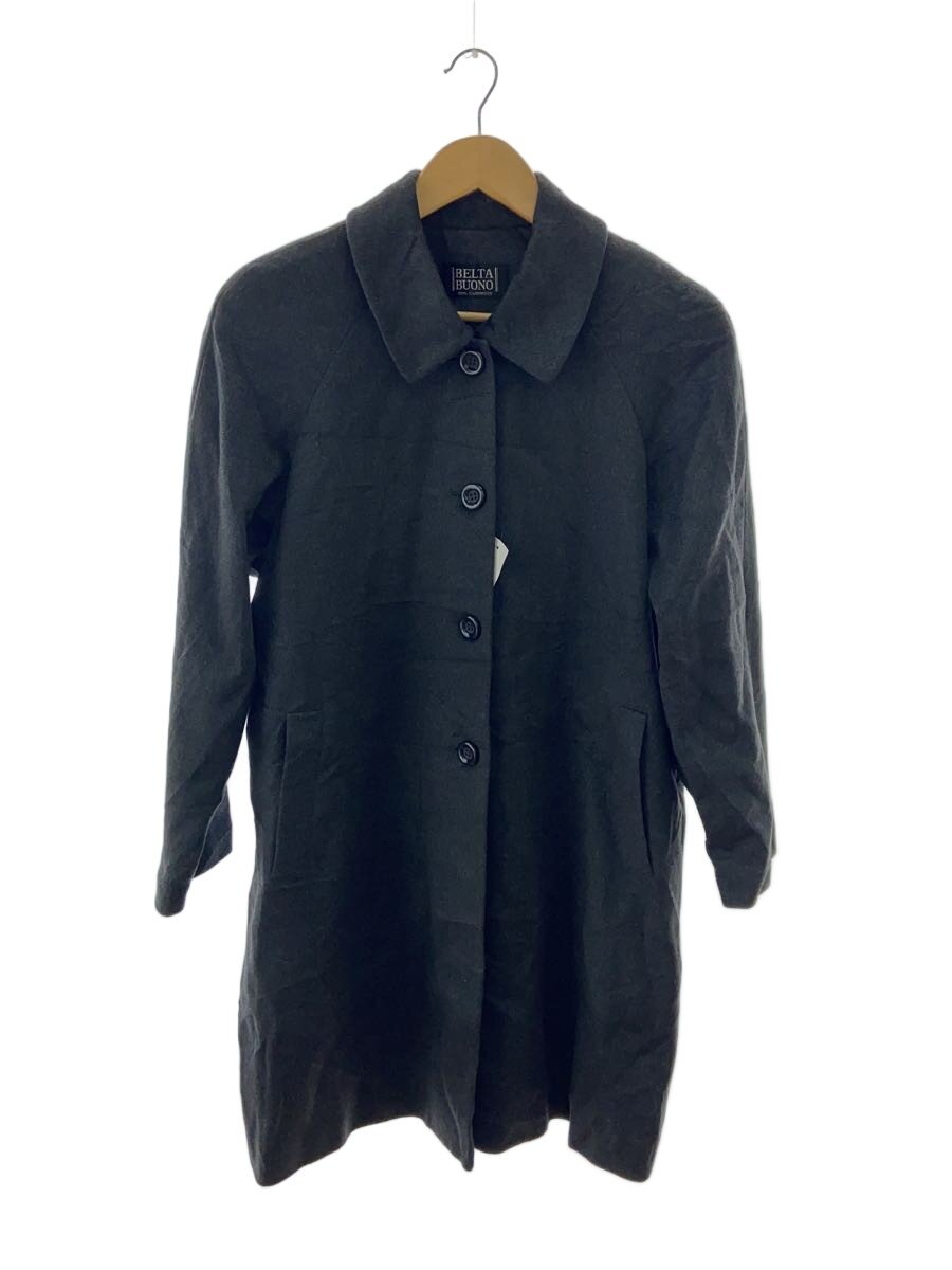 【中古】BELTA BUONO◆厚地の外套/9/カシミヤ/GRY/無地【レディース御召しもの】