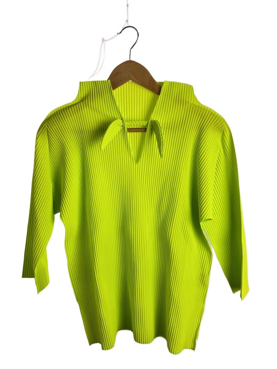 【中古】me ISSEY MIYAKE◆ティーシャツ/--/ポリエステル/GRN/無地/MI44KK522【レディース御召しもの】