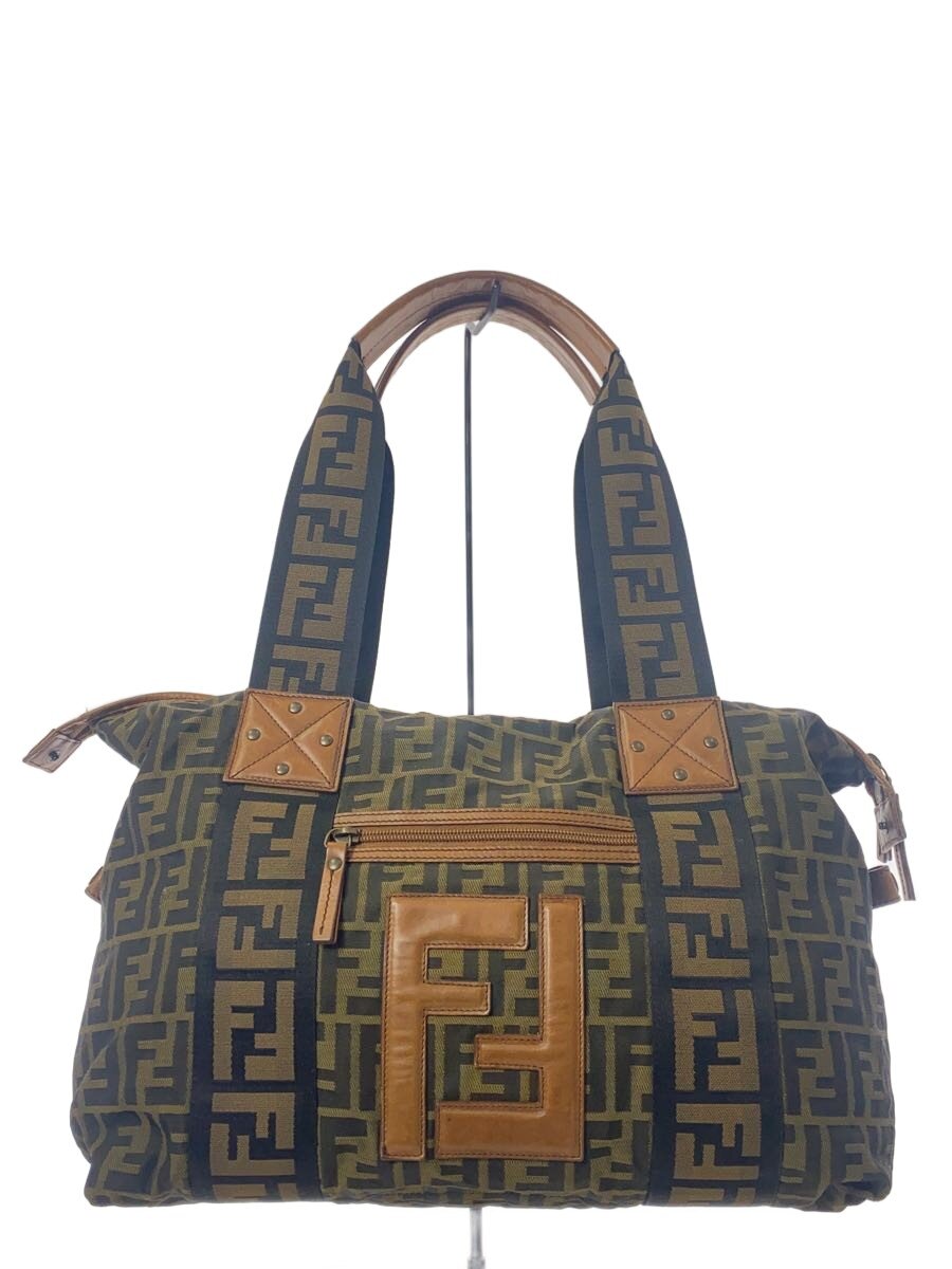 【中古】FENDI◆ボストンバッグ/ポリエステル/BRW/総柄/AG76344【御徒面子】
