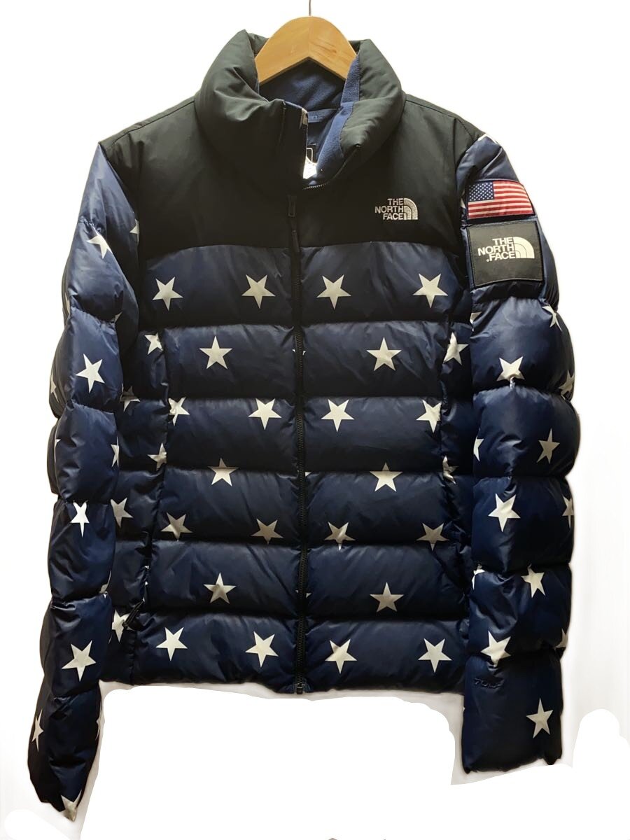 【中古】THE NORTH FACE◆ヌプシジャケット/星条旗/スター/星/ダウンジャケット/L/ナイロン/NVY/総柄/NF0A3BZE【レディースウェア】｜2ｎｄ STREET 店