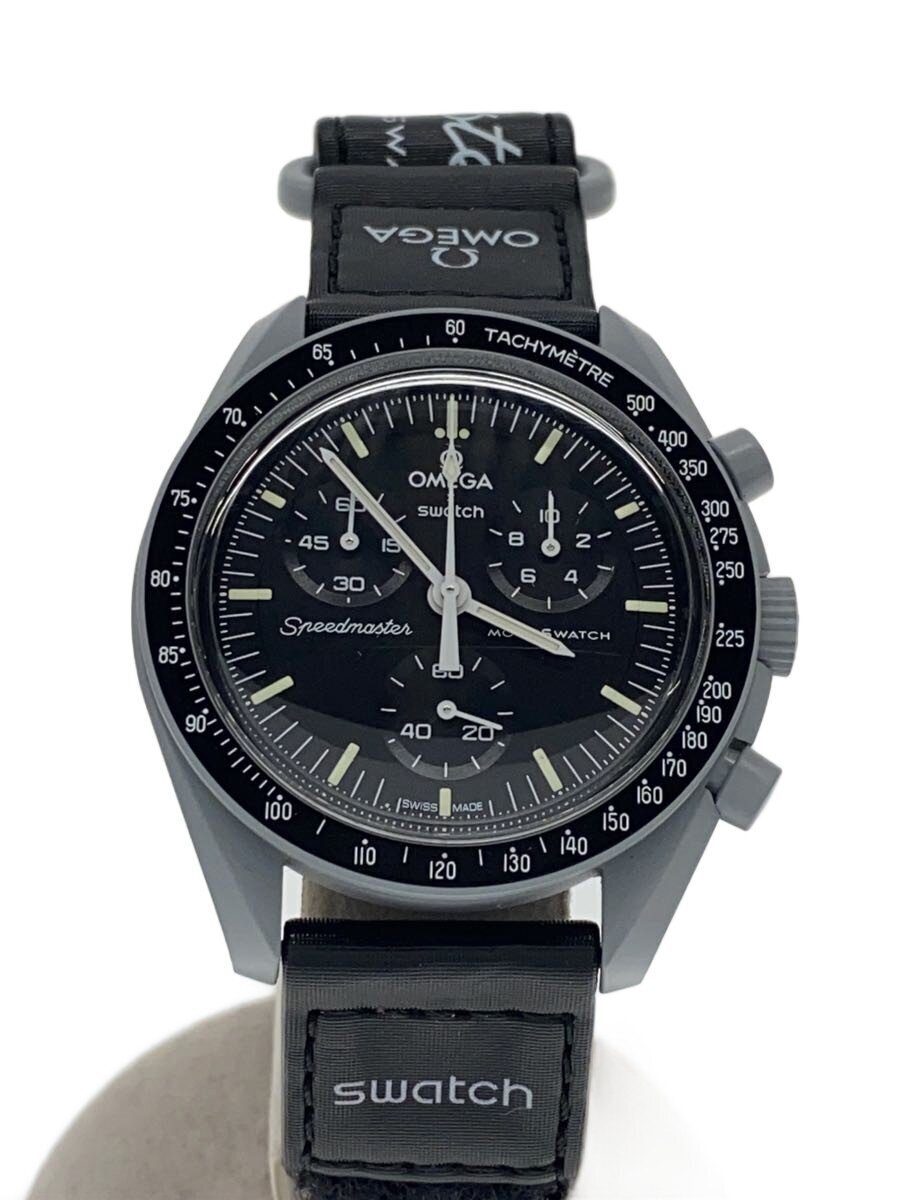 【中古】OMEGA◆石英ウオッチ/アナログ/BLK/S033M100【服飾雑貨他】