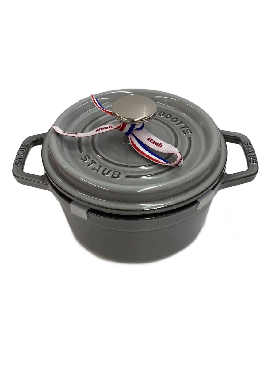 【中古】Staub◆ピコ・ココット ラウンド 薄墨色/鍋/大きさ:16珊/GRY/40509-479//【勝手もと装置】