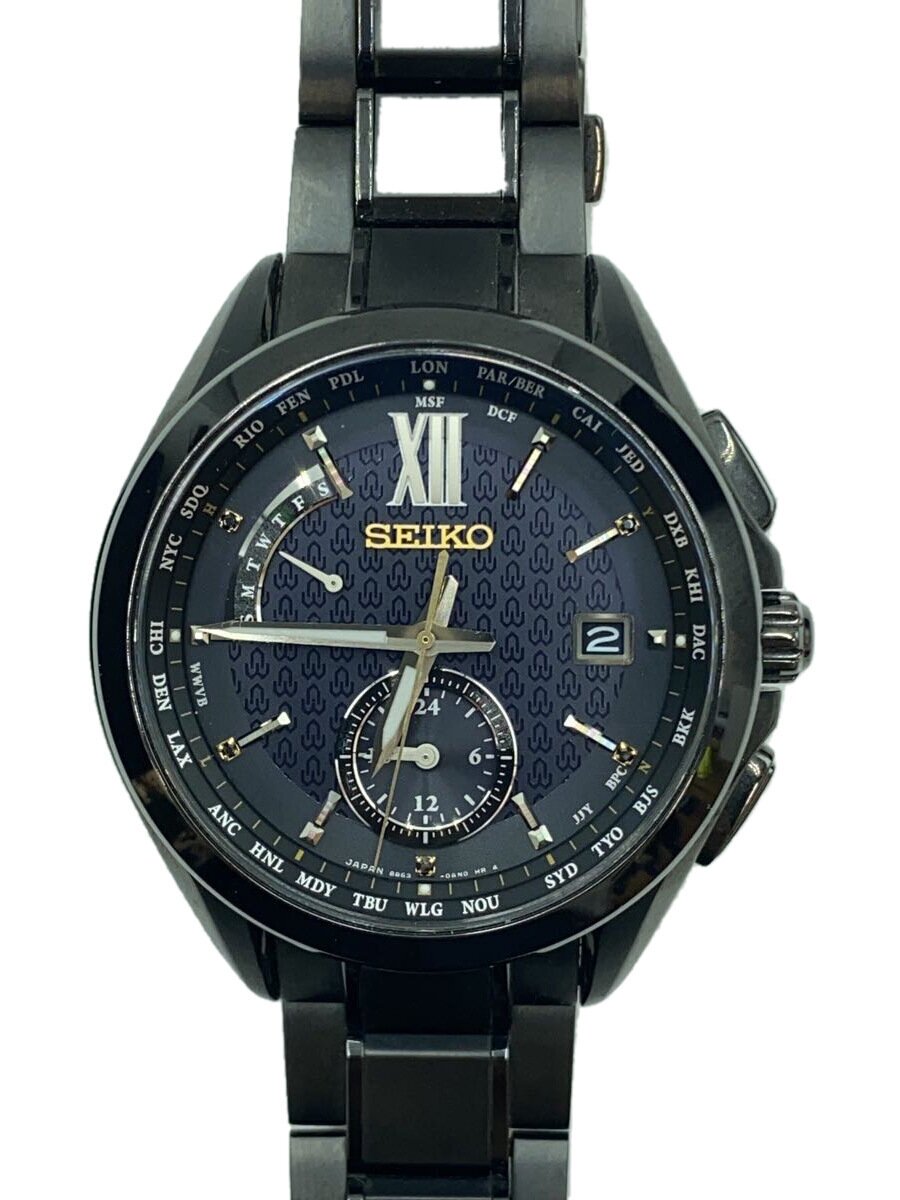 【中古】SEIKO◆ソーラー腕時計/アナログ/ステンレス/BLK/BLK/8B63-0AT0/ブライツ/50周年記念限【服飾雑貨他】｜2ｎｄ STREET 店