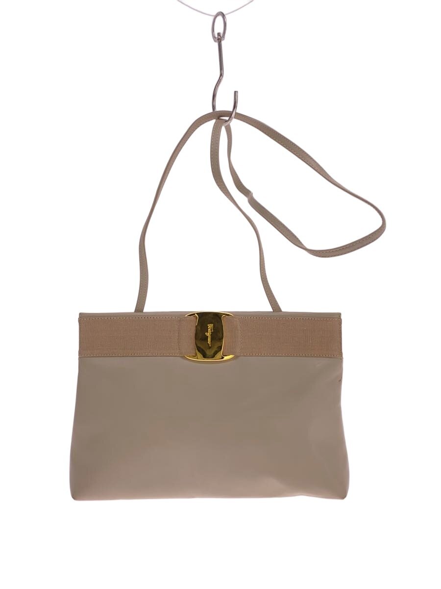 【中古】Salvatore Ferragamo◆なめし革/BEG/d210588【御徒面子】