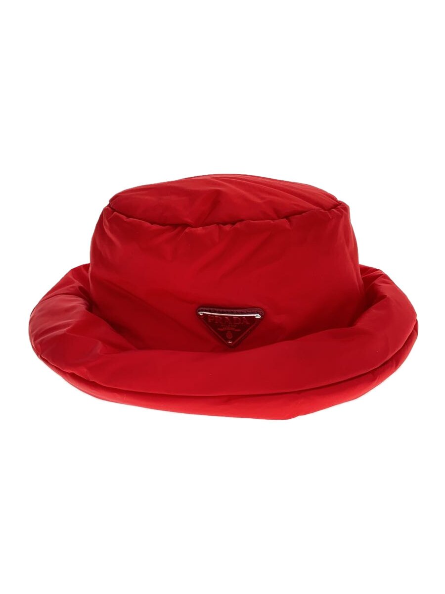 【中古】PRADA◆かぶり笠/M/RED/レディース【服飾雑貨他】