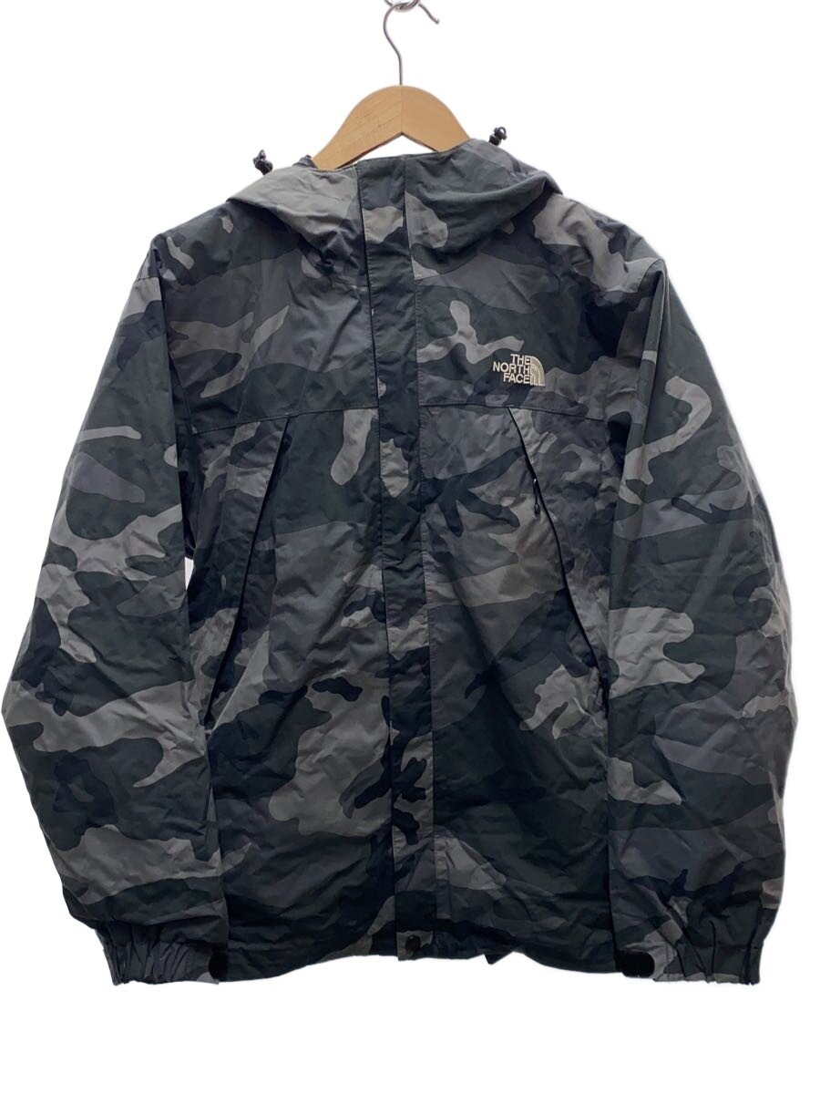 【中古】THE NORTH FACE◆NOVELTY SCOOP JACKET_ノベルティースクープジャケット/L/ナイロン/GRY/合鴨フラ【メンズウェア】