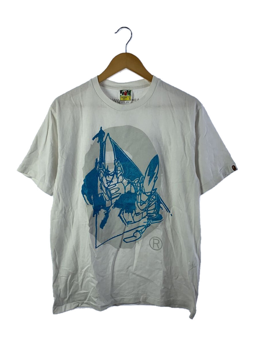 【中古】A BATHING APE◆プルオーバー/L/綿織物/WHT//【メンズウェア】