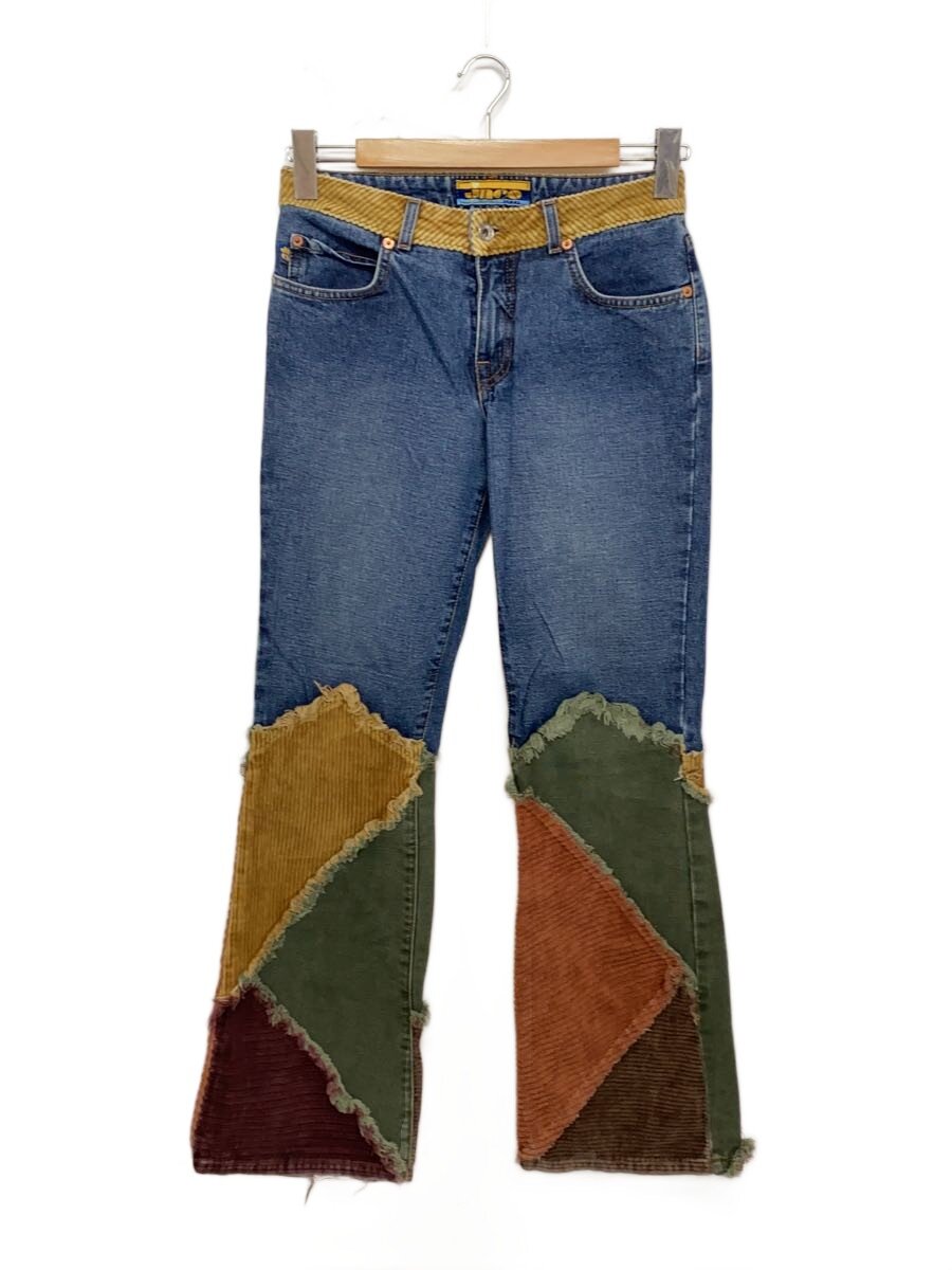 【中古】JNCO◆ブーツカットパンツ/3/綿織物/IDG/パッチワーク/裾擦れ有【レディース御召しもの】
