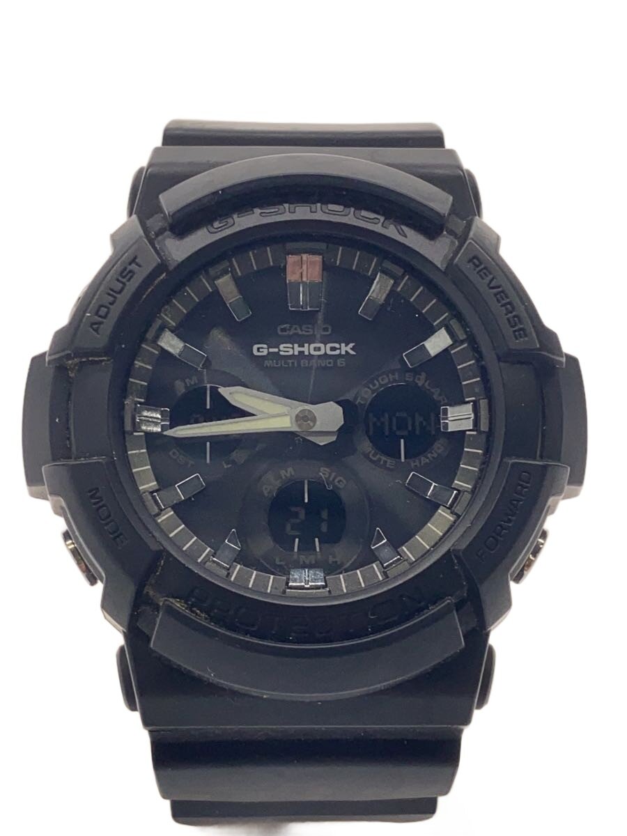 【中古】CASIO◆ソーラーウオッチ・G-SHOCK/デジアナ/天然ゴム/BLK/BLK//【服飾雑貨他】