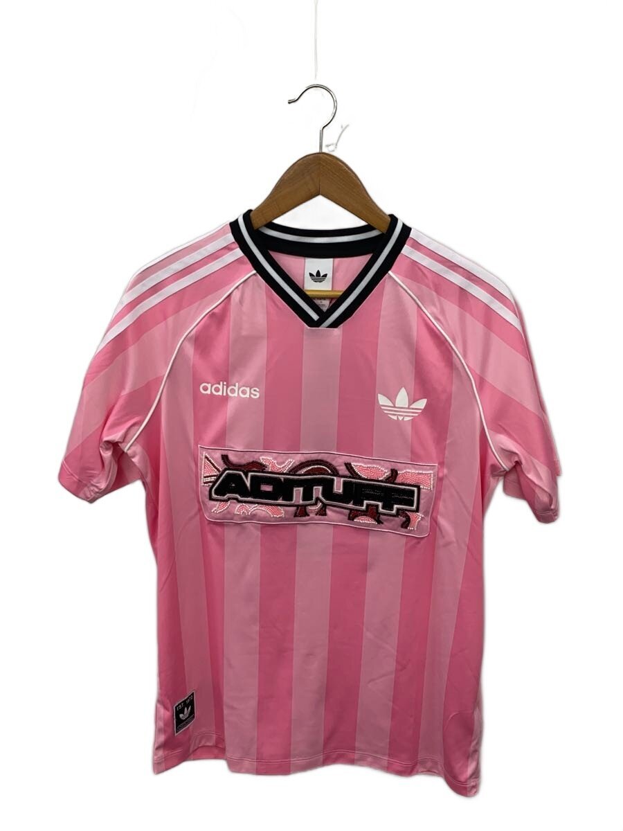【中古】adidas◆25SS/ビーズジャージ/ビジュー/M/ポリエステル/PNK/縞模様/KD2272//【レディース御召しもの】