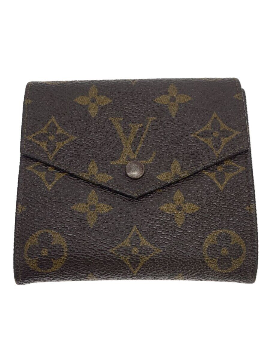【中古】LOUIS VUITTON◆ポルト・モネ・ビエ・カルト・クレディ_モノグラム・キャンバス_BRW/レザー/BRW/総柄/メンズ//【服飾雑貨他】