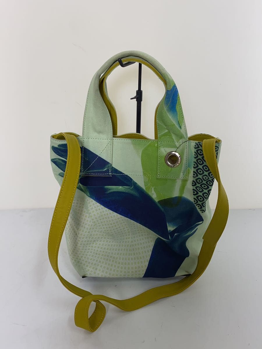 【中古】DRIES VAN NOTEN◆ハンドバック/帆布/GRN/総柄//【御徒面子】