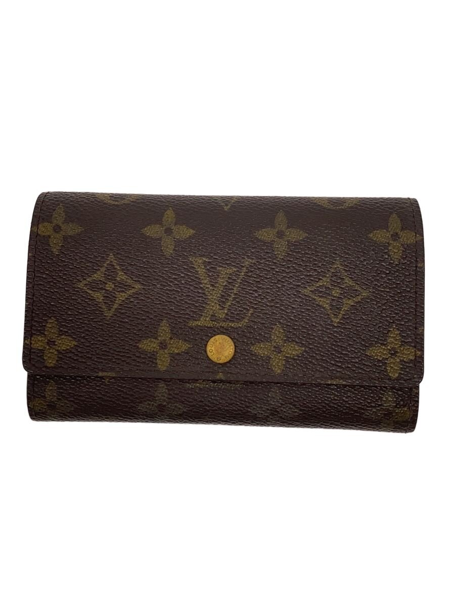 【中古】LOUIS VUITTON◆ポルト・モネ・ジップ_モノグラム・帆布/PVC/BRW/総柄/レディース【服飾雑貨他】