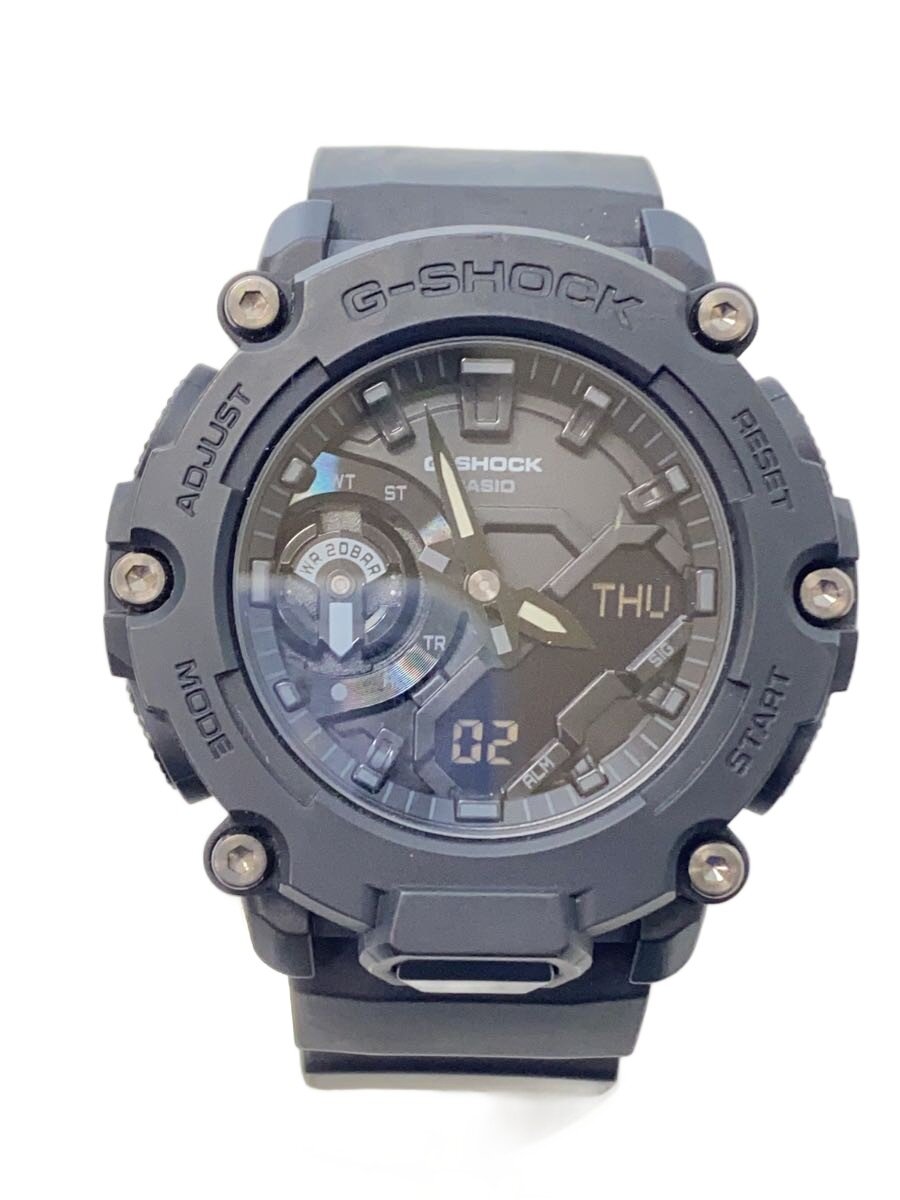 【中古】CASIO◆石英ウオッチ/デジタル/天然ゴム/BLK/BLK/ga-2200bb【服飾雑貨他】
