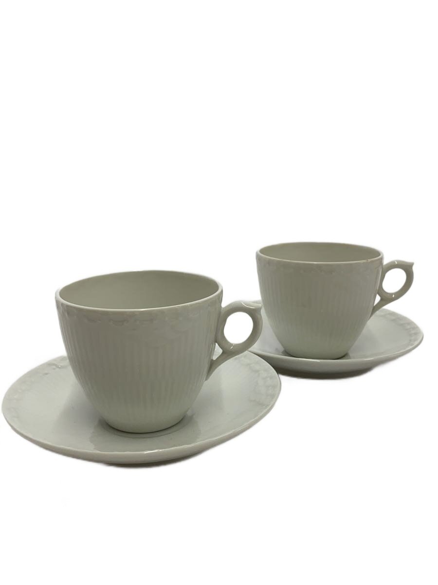 【中古】ROYAL COPENHAGEN◆カップ&ソーサー/2点セット/WHT【キッチン用品】