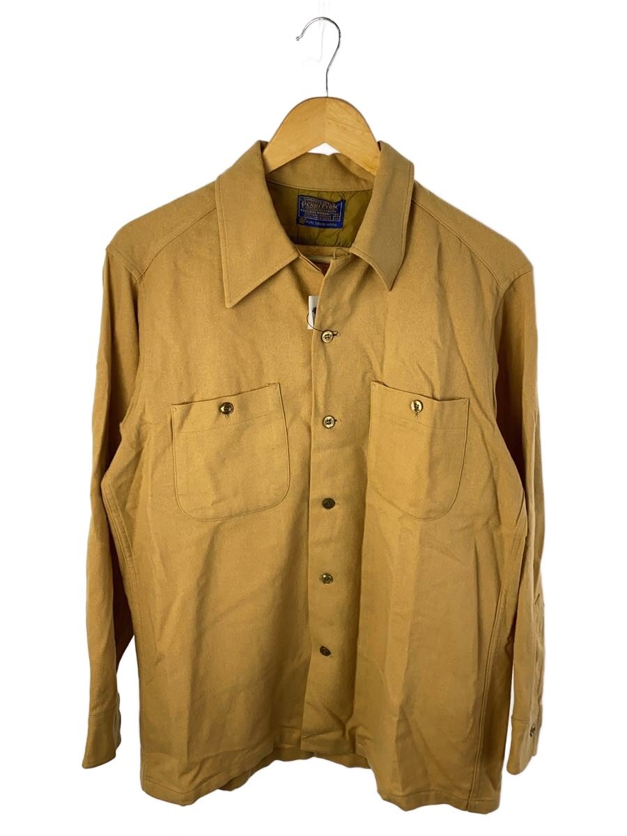 【中古】PENDLETON◆60S/公々然たる色合いティーシャツ/長袖ティーシャツ/M/羊毛/BEG/無地【メンズウェア】