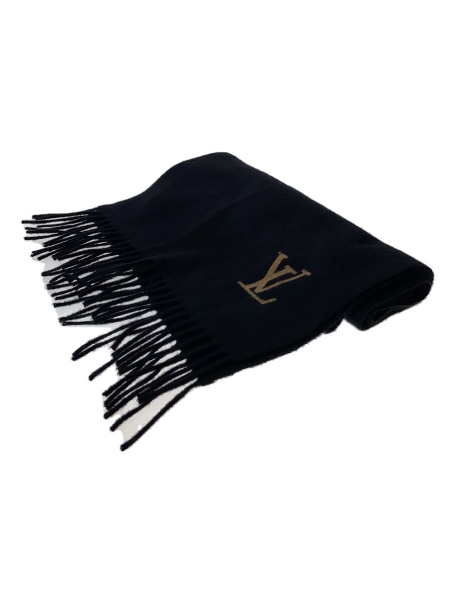 【中古】LOUIS VUITTON◆えり巻き/カシミヤ/BLK/メンズ【服飾雑貨他】