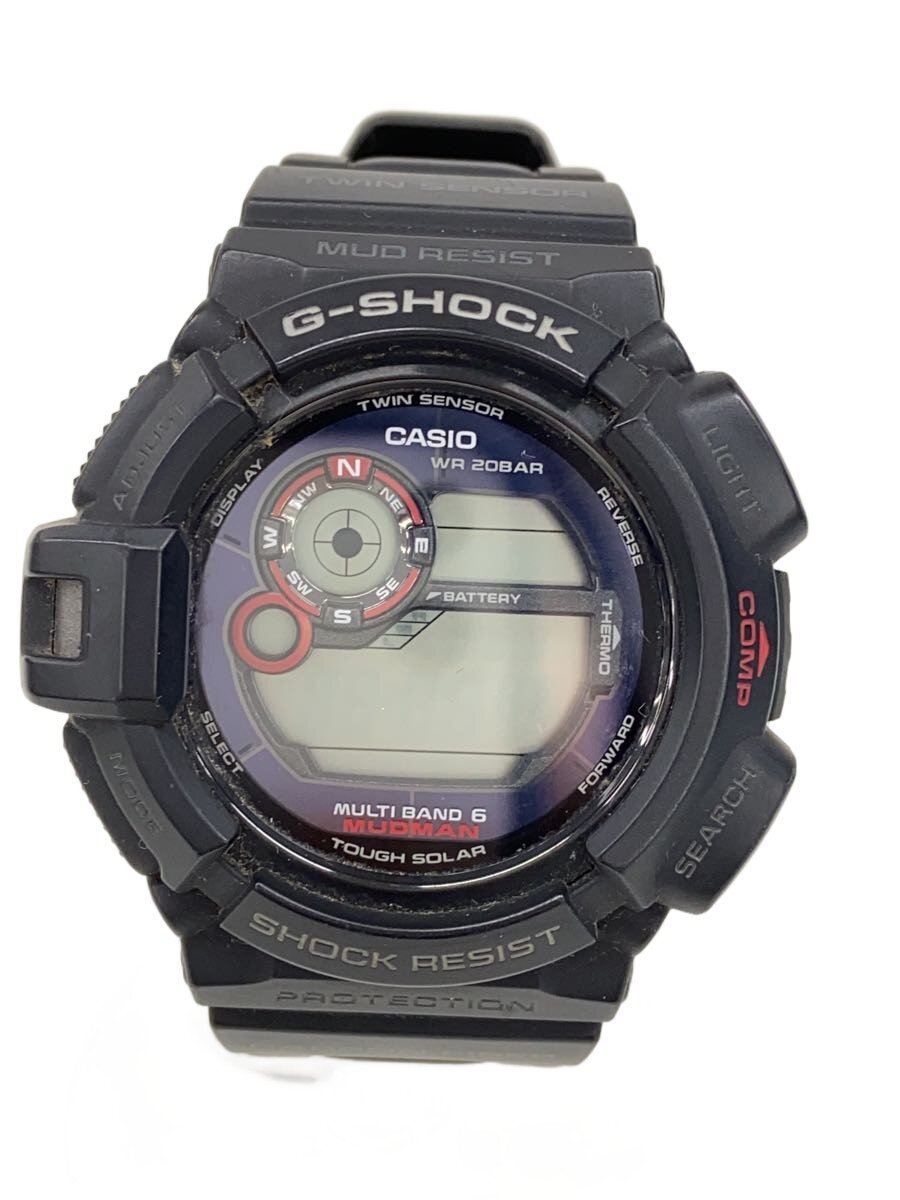【中古】CASIO◆ソーラーウオッチ・G-SHOCK/デジタル/BLK【服飾雑貨他】