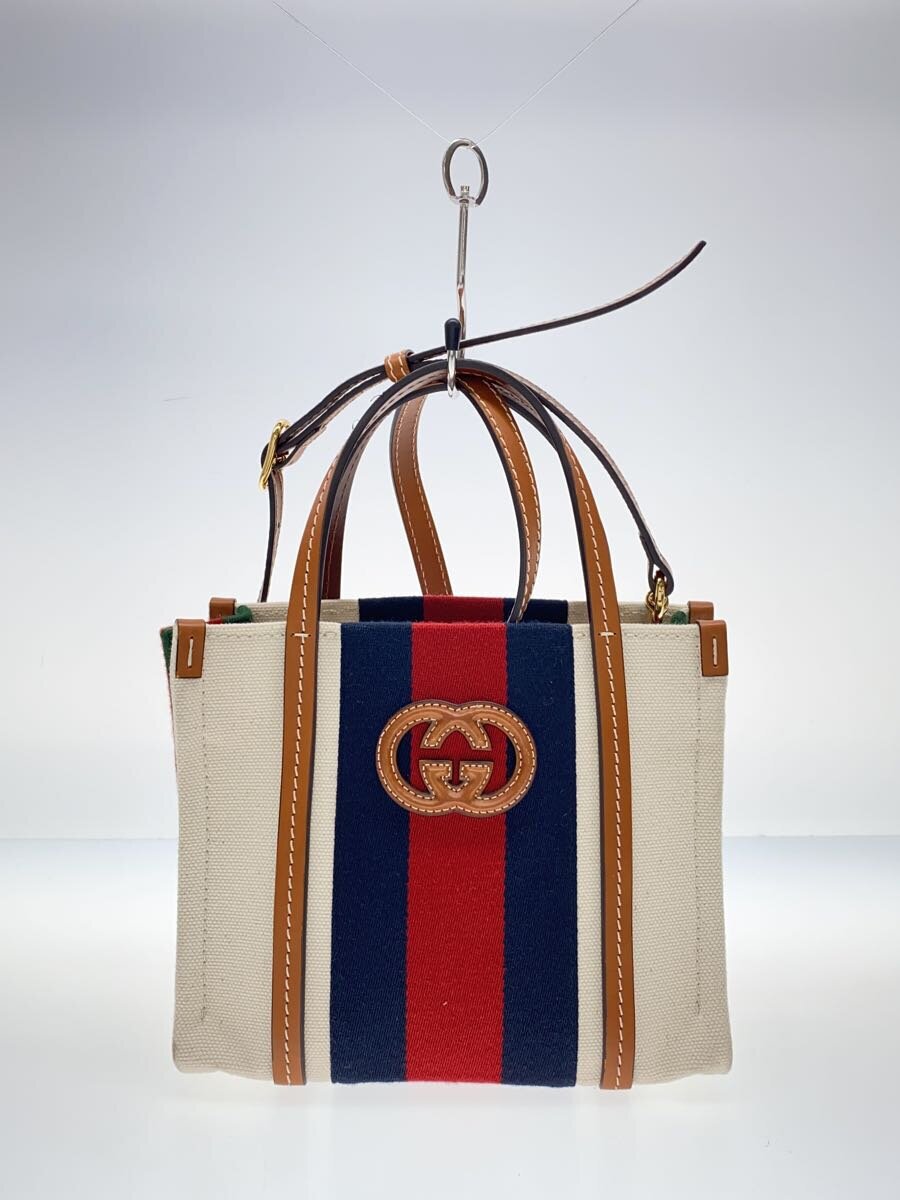【中古】GUCCI◆2WAY御徒面子/インターロッキングGミニトート/ショルダーバッグ/--/CRM/【御徒面子】