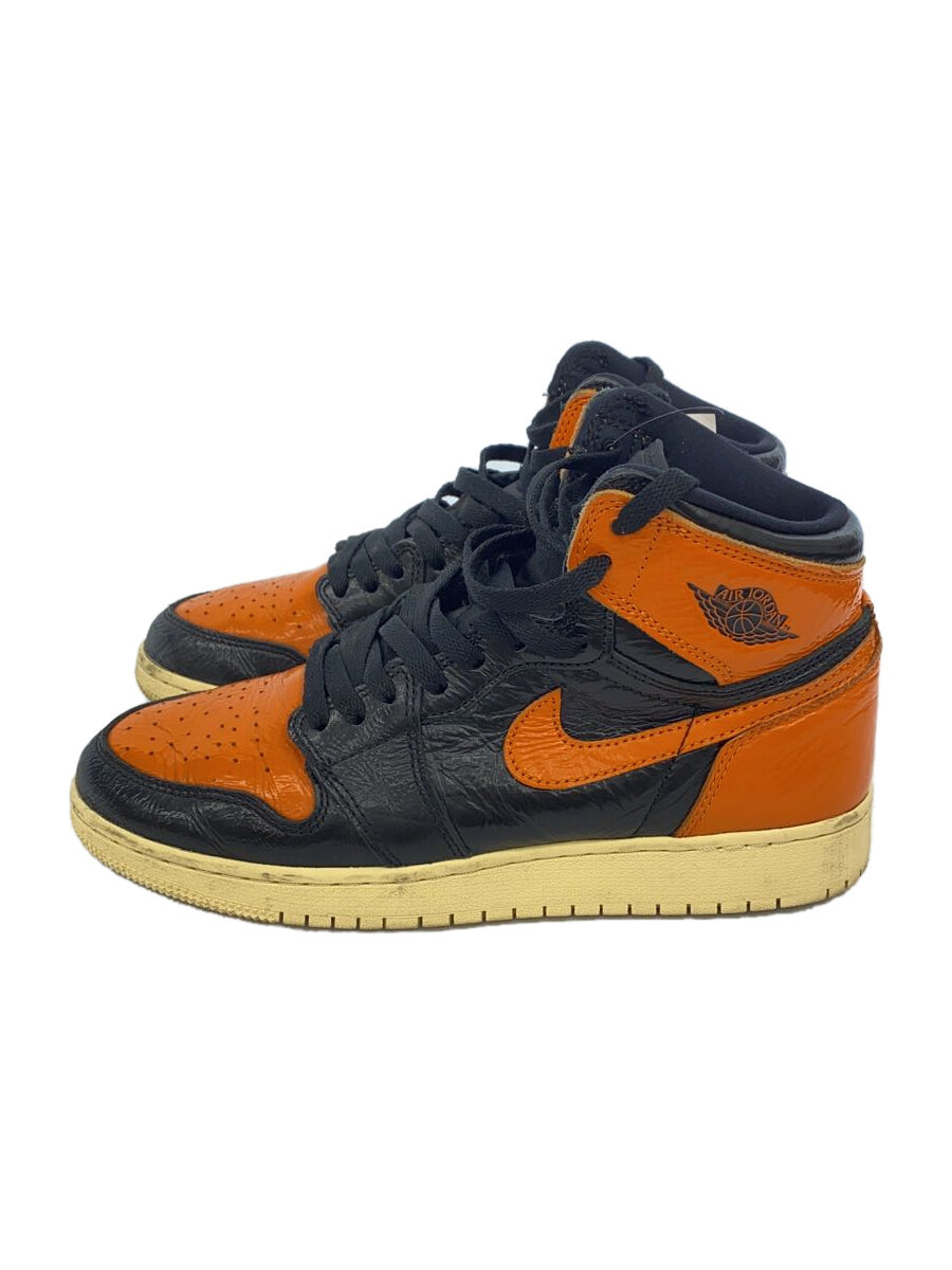【中古】NIKE◆AIR JORDAN 1 RETRO HIGH OG GS/エアジョーダン1レトロ/黒いこと/575441-028//【シューズ】