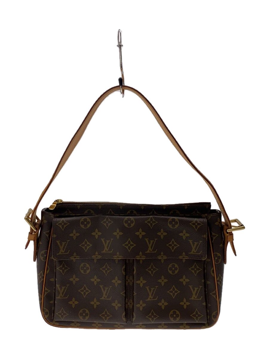【中古】LOUIS VUITTON◆ヴィバシテGM_モノグラム・帆布_BRW/PVC/BRW/総柄【御徒面子】