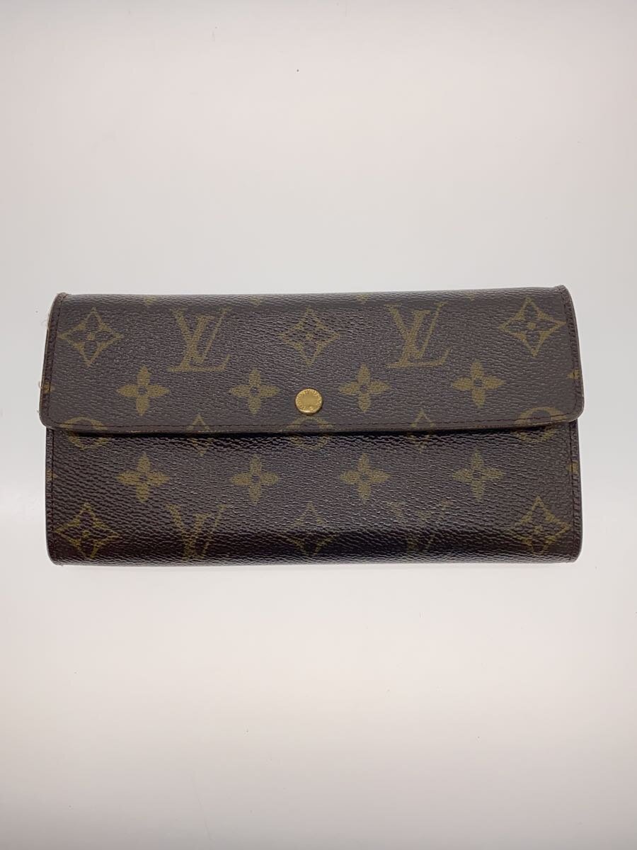 【中古】LOUIS VUITTON◆3)ポシェット・ポルト・モネ・クレディ_モノグラム・帆布_BRW/PVC/BRW/レディース【服飾雑貨他】