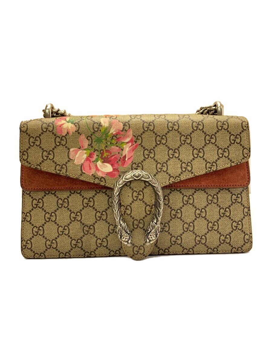 【中古】GUCCI◆スモール・ショルダーバッグ_ディオニュソス_GGブルームス/帆布/BEG/総柄【御徒面子】