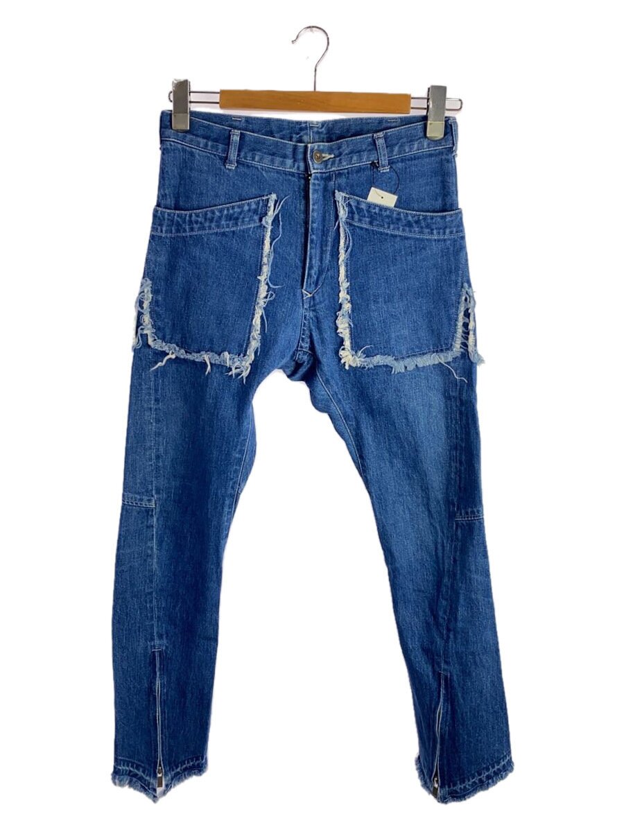 【中古】sulvam◆18SS/裾フロントジップスパイラルクラッシュデニムパンツ/S/ジーンズ/IDG/SH-P13-800【メンズウェア】