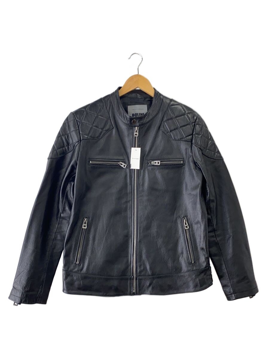 【中古】BOLINI◆なめし革上衣・上衣/48/なめし革/BLK/無地/TCB0420【メンズウェア】